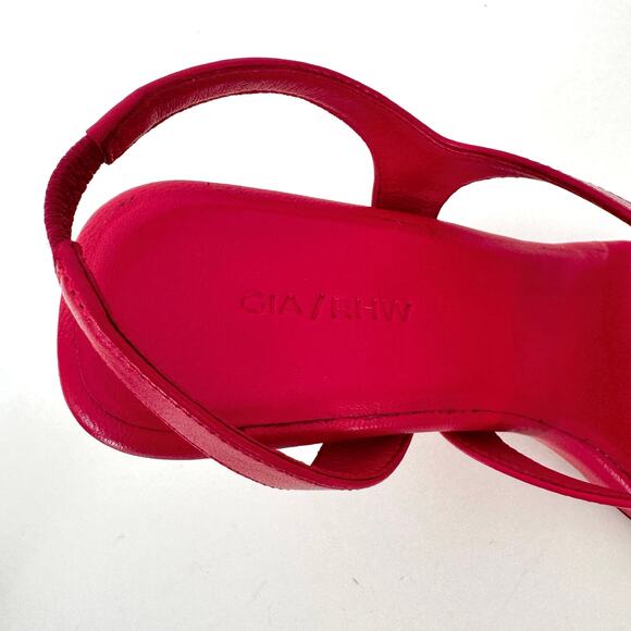 Gia Borghini x RHW Rosie Sandals Slingback Heeled Wedges Leather 36 (US6) - Picture 8 of 13